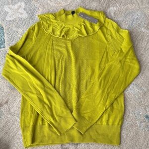 J. Crew Chartreuse Cowl Neck Sweater